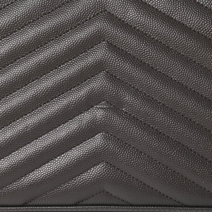 Saint Laurent Grain De Poudre Matelasse Chevron Monogram Chain Wallet Grey 11 of 12
