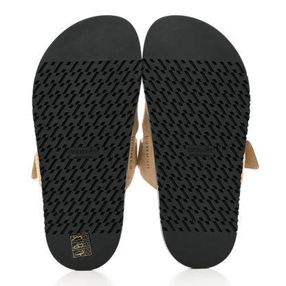 Hermes Suede Goatskin Womens Chypre Sandals 36.5 Beige Argile 5 of 9