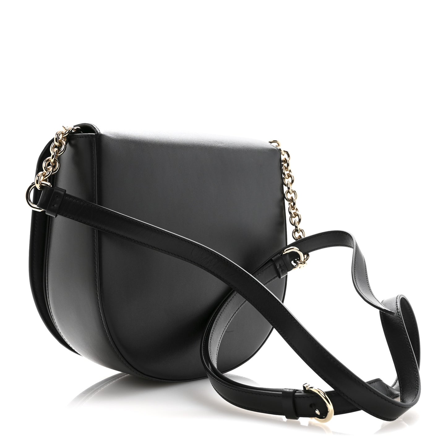 Calfskin Large Vela Flap Bag Black