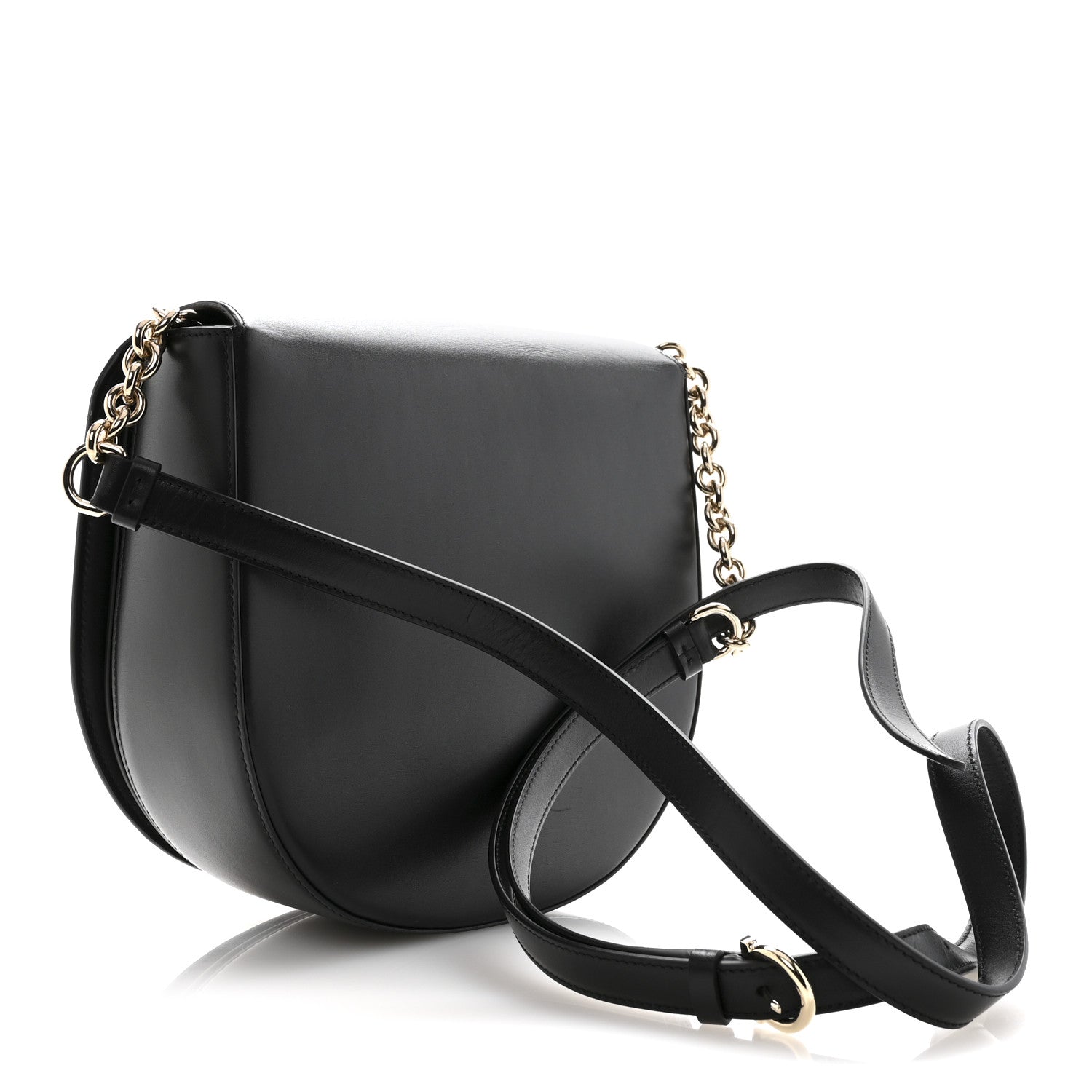 Salvatore Ferragamo Calfskin Large Vela Flap Bag Black 3 of 11