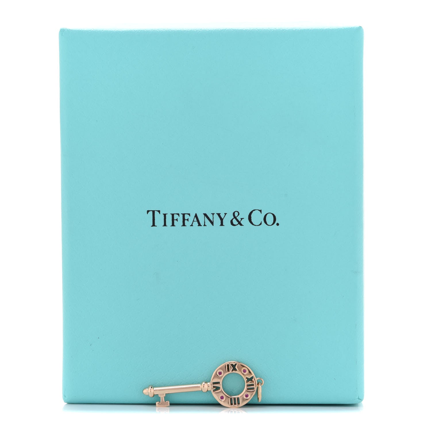 Tiffany 18K Rose Gold Ruby Atlas Pierced Key Pendant 4 of 4