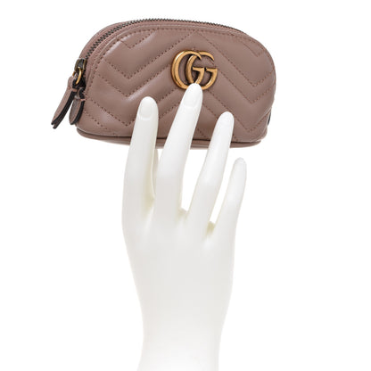 Gucci Calfskin Matelasse GG Marmont Key Pouch Porcelain Rose 2 of 9