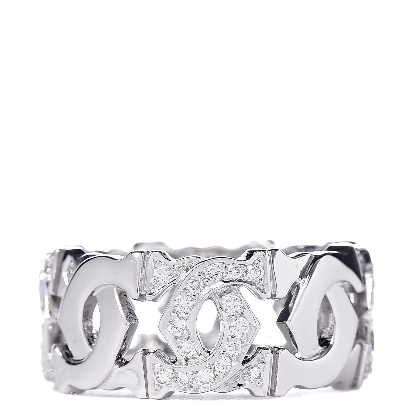 18K White Gold Diamond Entrelaces Ring 50 5.25