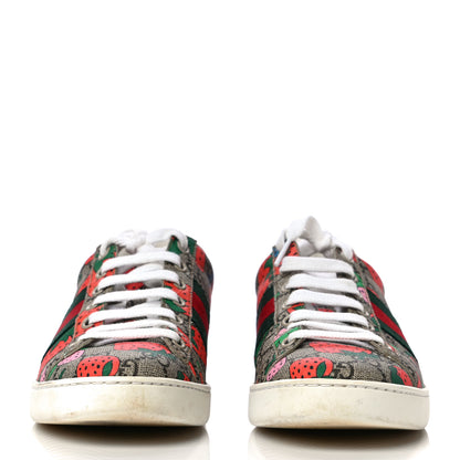 Gucci GG Supreme Monogram Strawberry Web Womens Ace Sneakers 36.5 Beige Multicolor Red Green 2 of 13