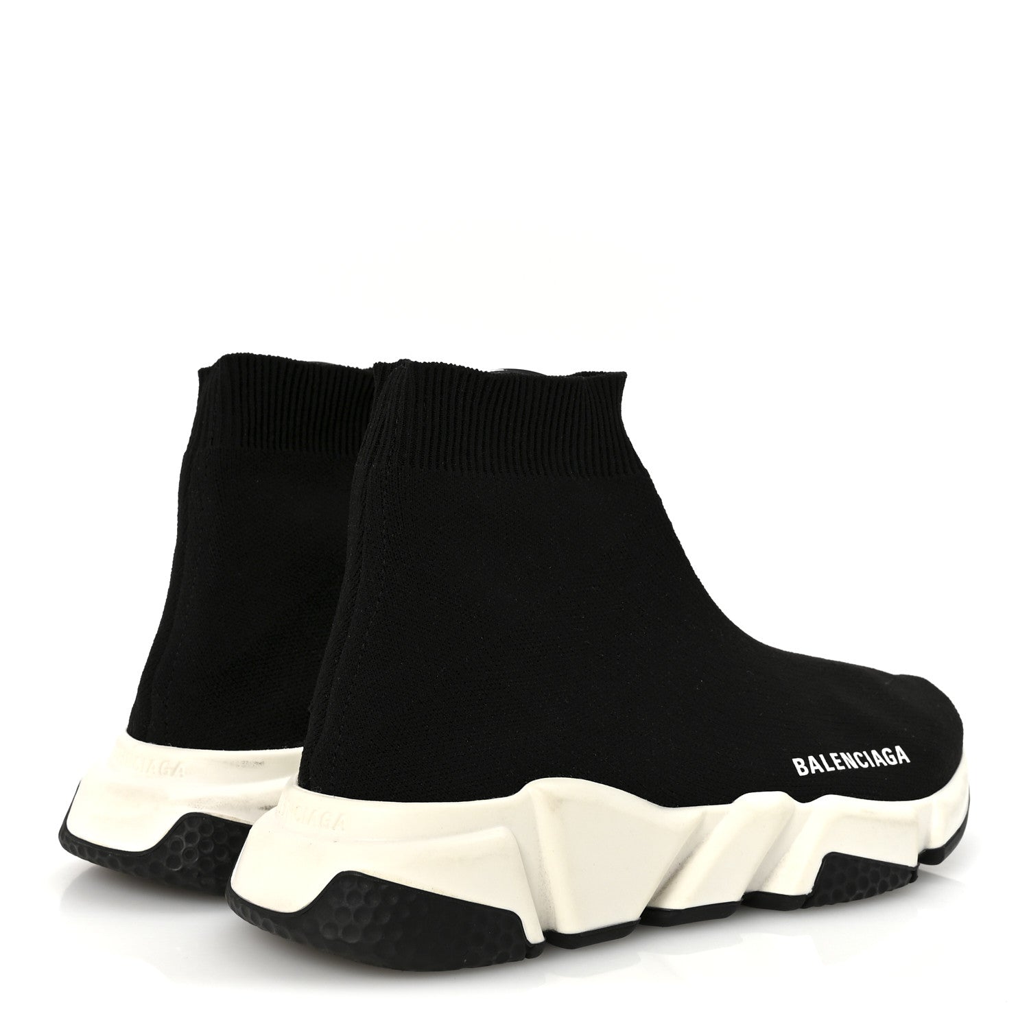 Balenciaga Neoprene Knit Womens Speed Sneakers 38 Black White 5 of 9