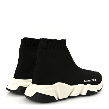 Balenciaga Neoprene Knit Womens Speed Sneakers 38 Black White 5 of 9