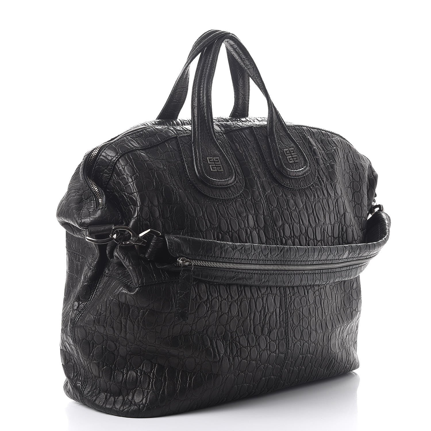 Givenchy Calfskin Crocodile Embossed Large Nightingale Black 4 of 9