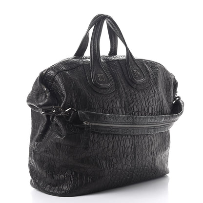 Givenchy Calfskin Crocodile Embossed Large Nightingale Black 4 of 9