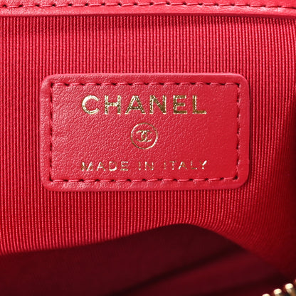 Chanel Lambskin Quilted Chain Around Medium Cosmetic Case Black 6 of 8