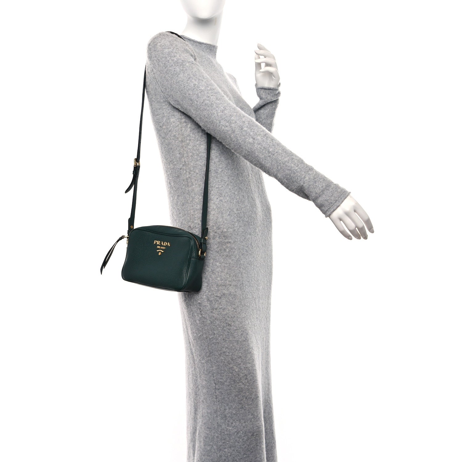 Prada Vitello Phenix Camera Bag Smeraldo 2 of 10