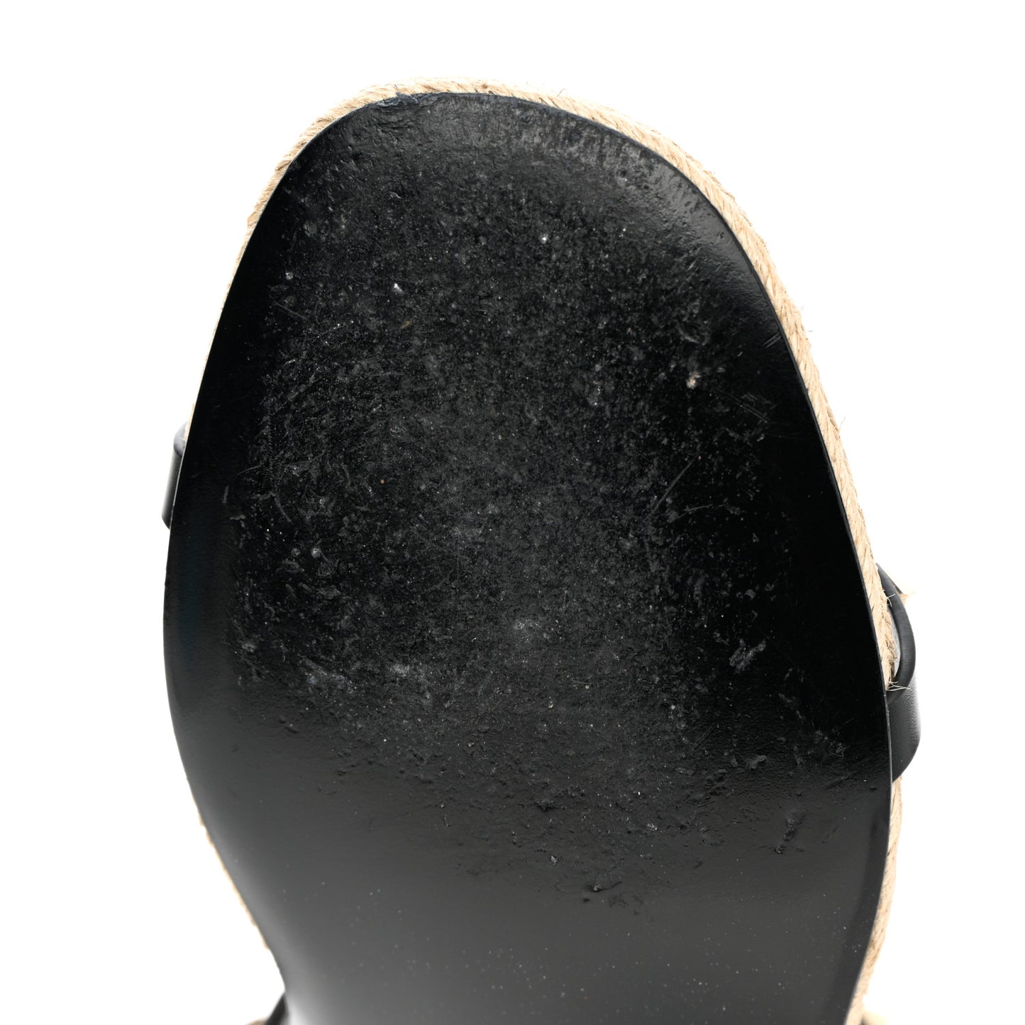 Calfskin Rockstud Ankle Strap Espadrille 10/60mm Sandals 38 Black