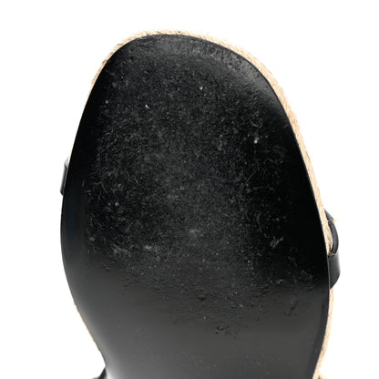 Valentino Garavani Calfskin Rockstud Ankle Strap Espadrille 10/60mm Sandals 38 Black 9 of 12