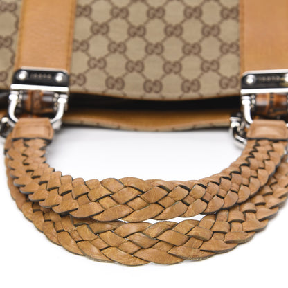 Gucci Monogram Medium Bamboo Bar Tote Yellow 10 of 11