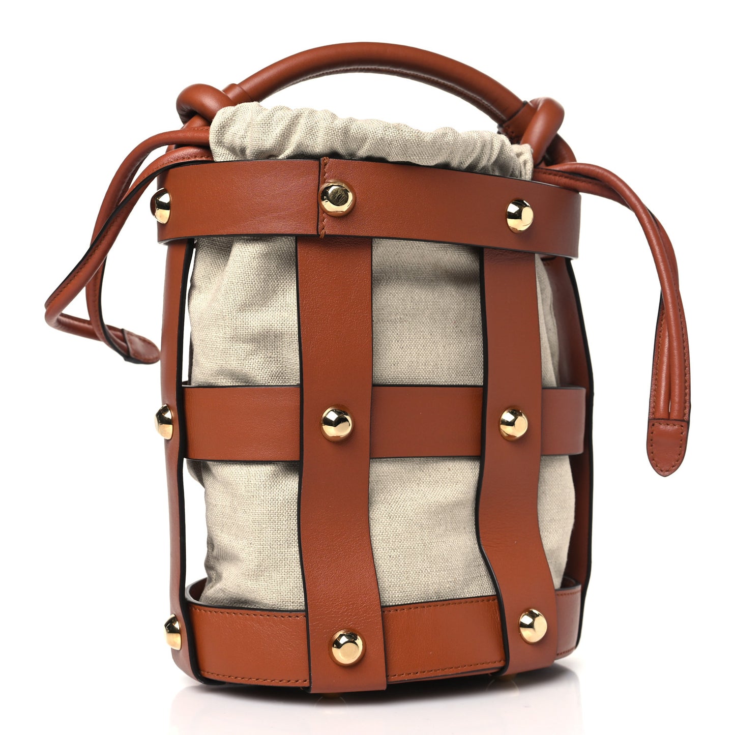 Calfskin Cage Bag Brown