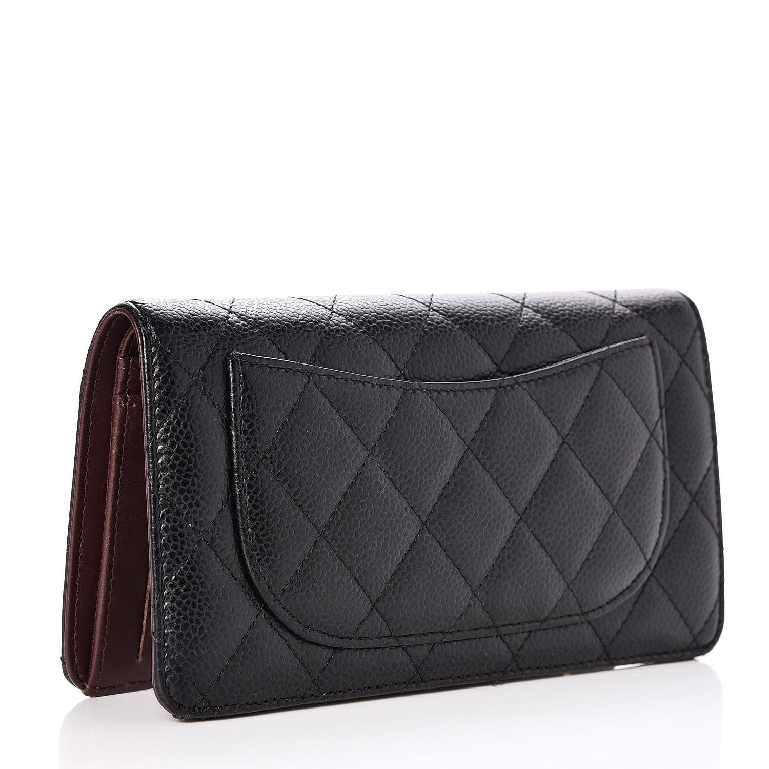 Chanel Caviar Quilted Yen Wallet Black 3 of 9