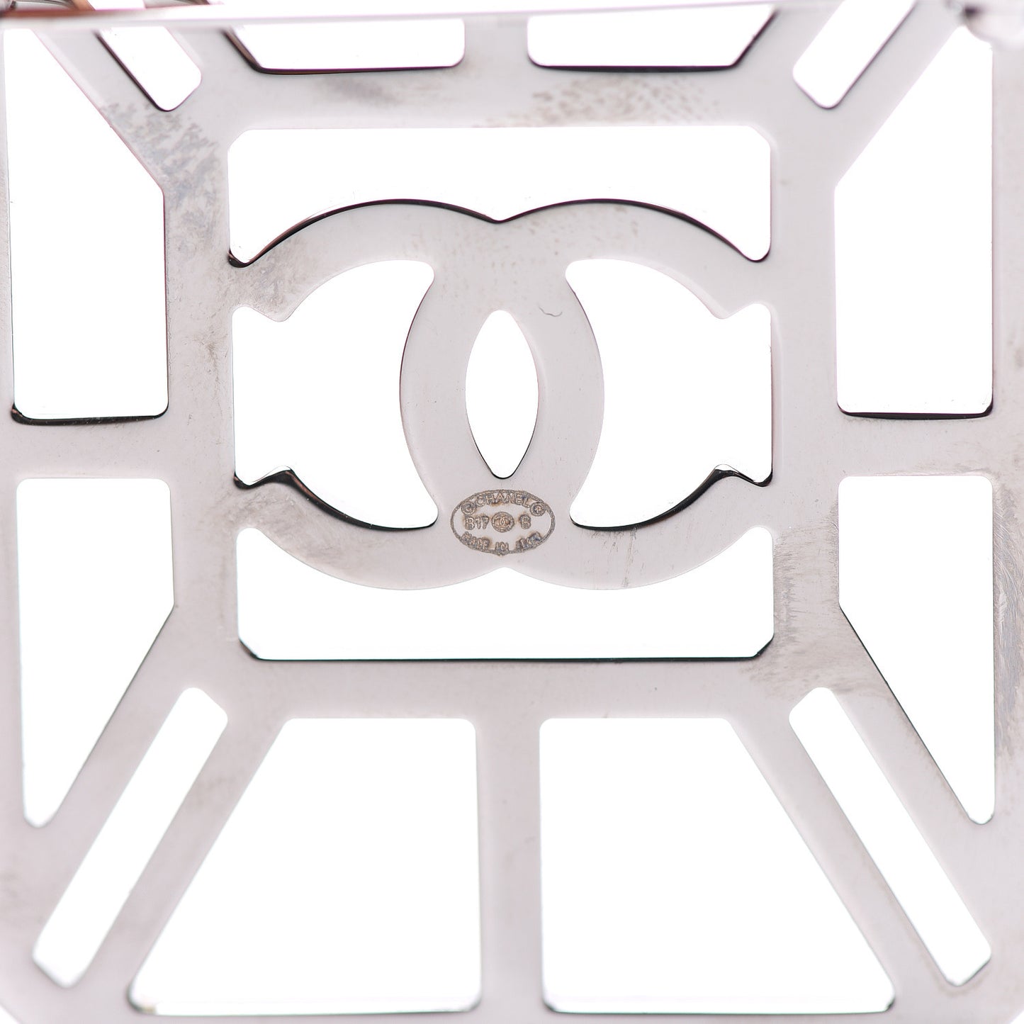 Ruthenium Crystal Perfume Bottle CC Brooch Iridescent Pink