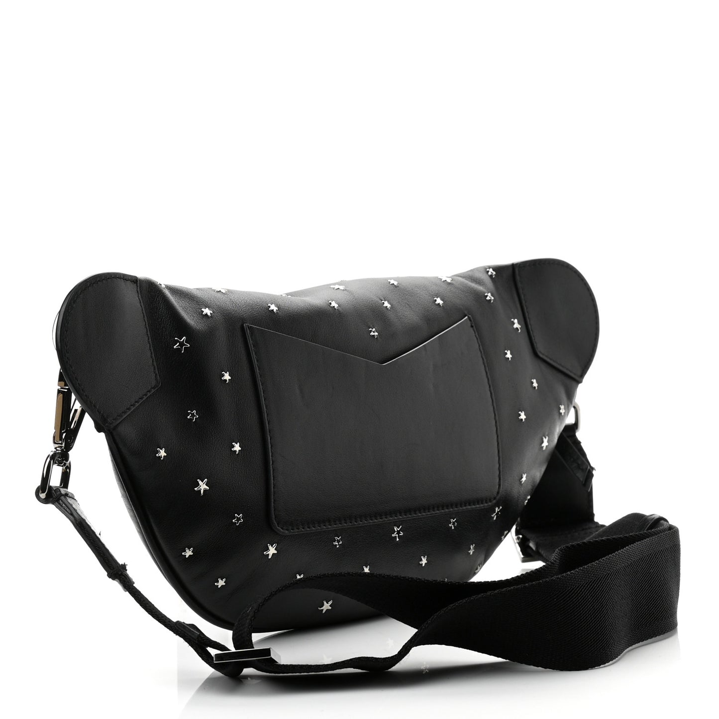 Calfskin Star Studded Belt Bag Black