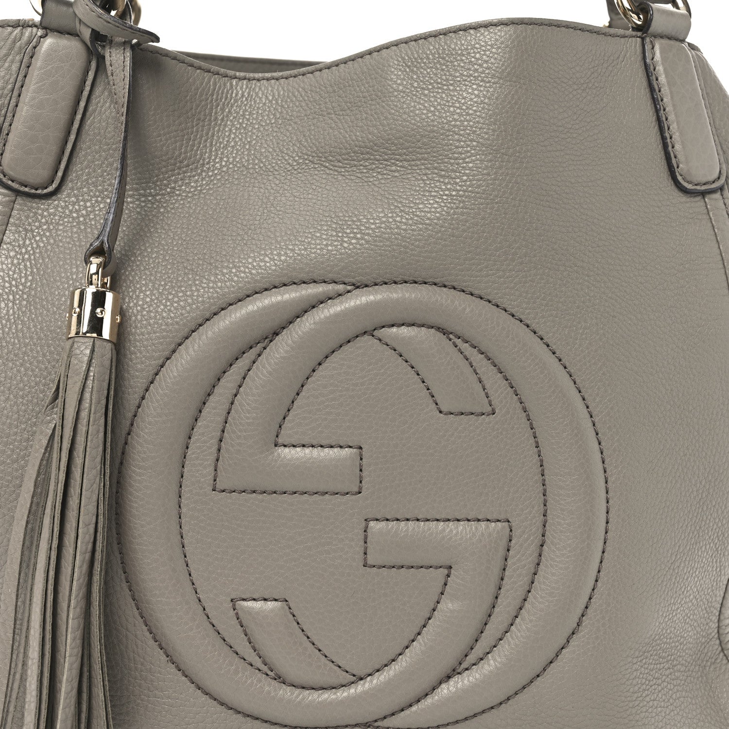 Gucci Pebbled Calfskin Medium Soho Shoulder Bag New Fango 7 of 9