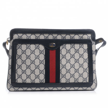 Gucci Monogram Web Shoulder Bag Navy Blue 1 of 6