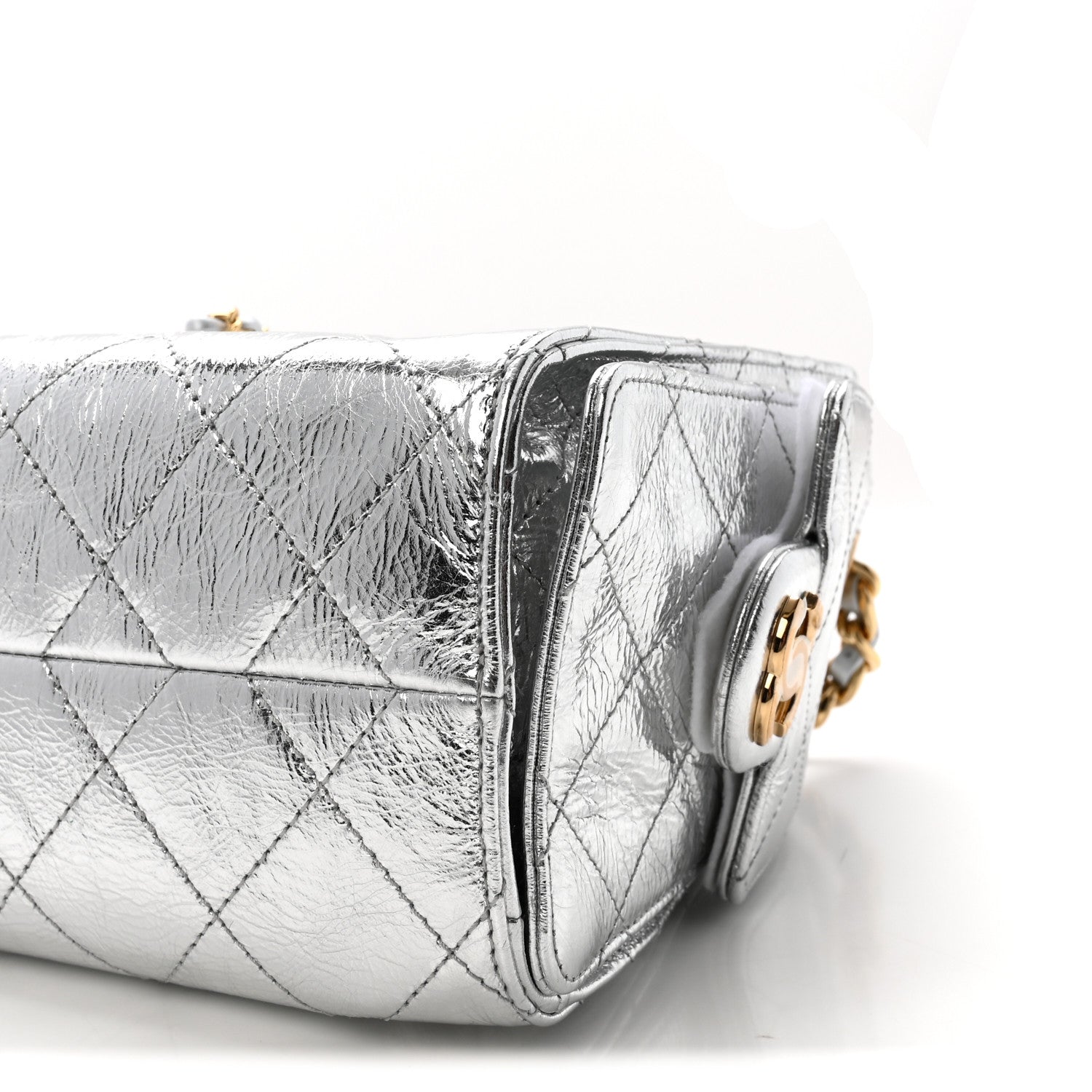 Chanel Metallic Aged Calfskin Quilted Mini Chanel 25 Handbag Silver 10 of 11