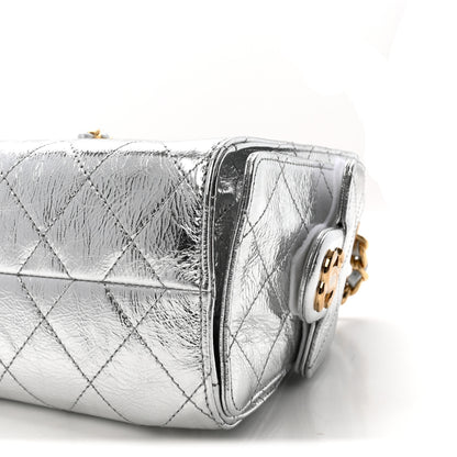 Chanel Metallic Aged Calfskin Quilted Mini Chanel 25 Handbag Silver 10 of 11