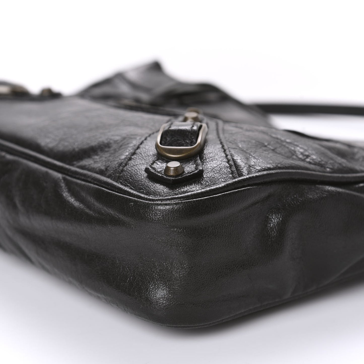 Chevre Classic Hardware Shoulder Bag Black