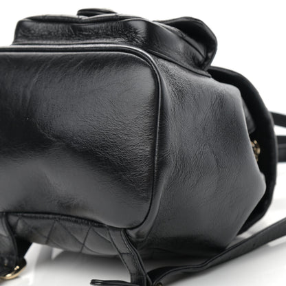 Chanel Glazed Aged Calfskin Quilted Small Duma Drawstring Backpack Black 10 of 11