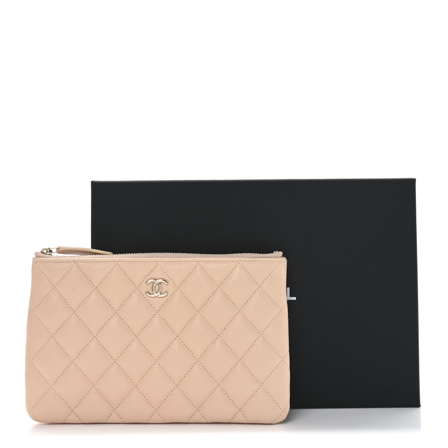 Chanel Caviar Quilted Cosmetic Case Beige 25 of 27