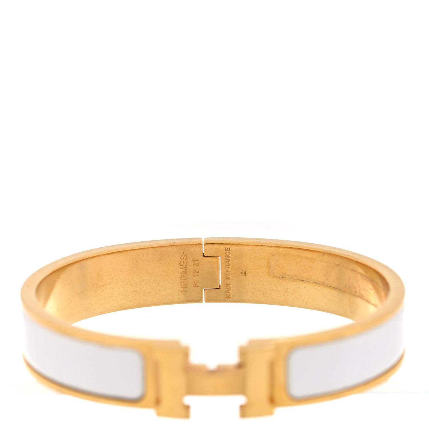 Hermes Enamel Narrow Clic Clac H Bracelet PM White 4 of 4