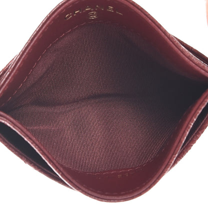 Chanel Camellia Calfskin Embossed Quilted Card Holder Burgundy 5 of 9