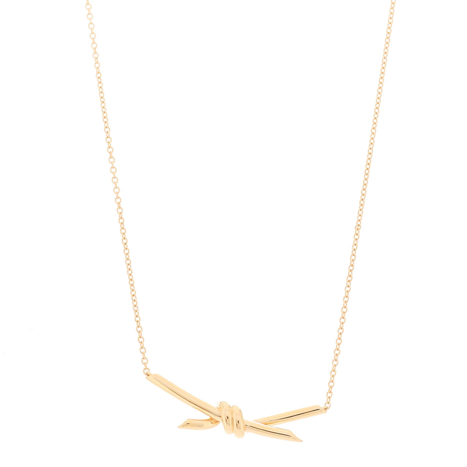 Tiffany 18K Rose Gold Knot Necklace 1 of 7