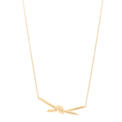 Tiffany 18K Rose Gold Knot Necklace 1 of 7