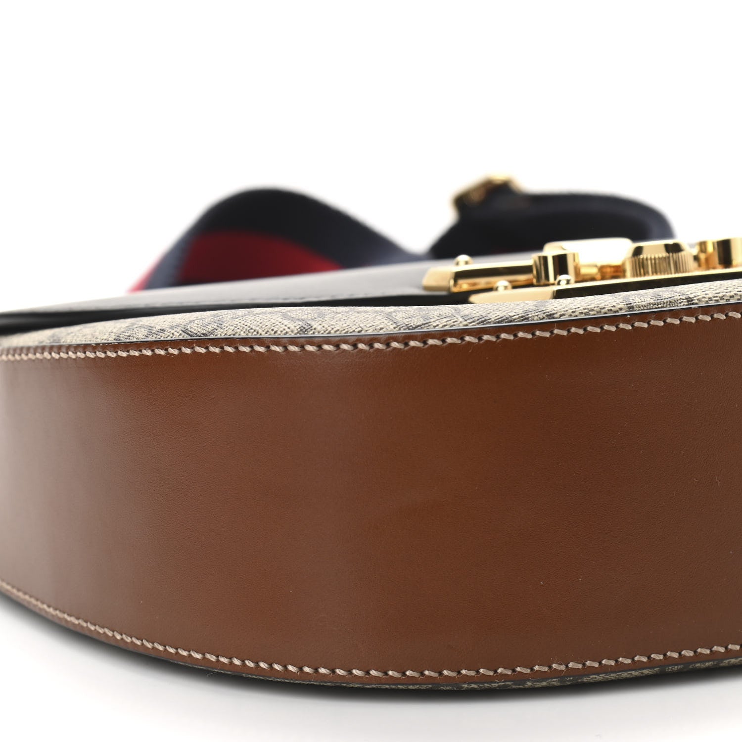 Gucci GG Supreme Monogram Web Medium Padlock Messenger Shoulder Bag Black 9 of 13