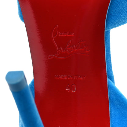 Christian Louboutin Velvet Betty Sling 100 Pumps 40 Alize 6 of 7