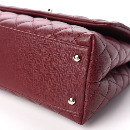 Chanel Caviar Quilted Small Coco Handle Flap Burgundy 8 of 11