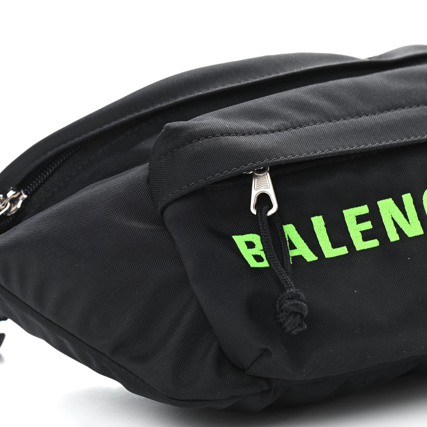Balenciaga Recycled Sport Nylon Logo Embroidered Wheel Beltpack Black Green Fluo 6 of 10