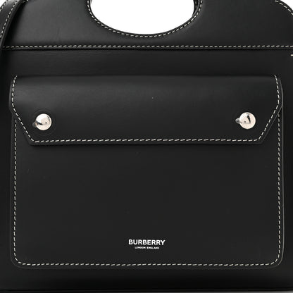 Burberry Smooth Calfskin Topstitched Mini Pocket Bag Black 7 of 9