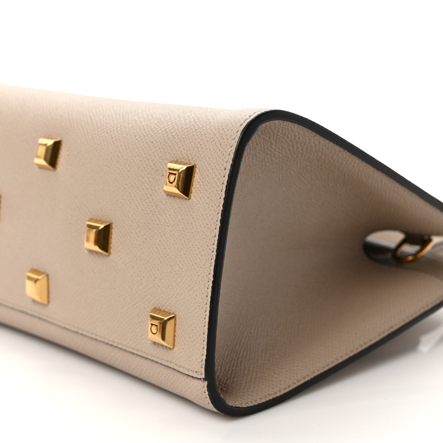 Salvatore Ferragamo Calfskin Small The Studio Box Bag Daino 8 of 9