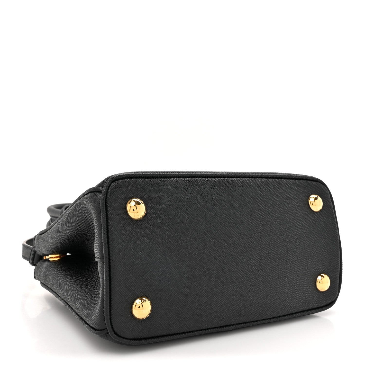 Prada Saffiano Lux Mini Galleria Double Zip Shoulder Tote Black 4 of 12