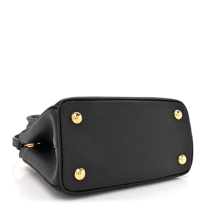 Prada Saffiano Lux Mini Galleria Double Zip Shoulder Tote Black 4 of 12
