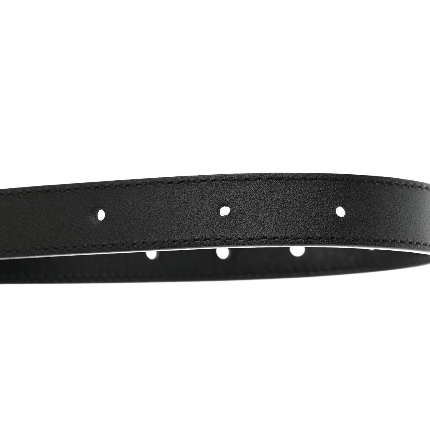 Moon Calfskin Pearl Double G 20mm Belt 80 32 Black Cream