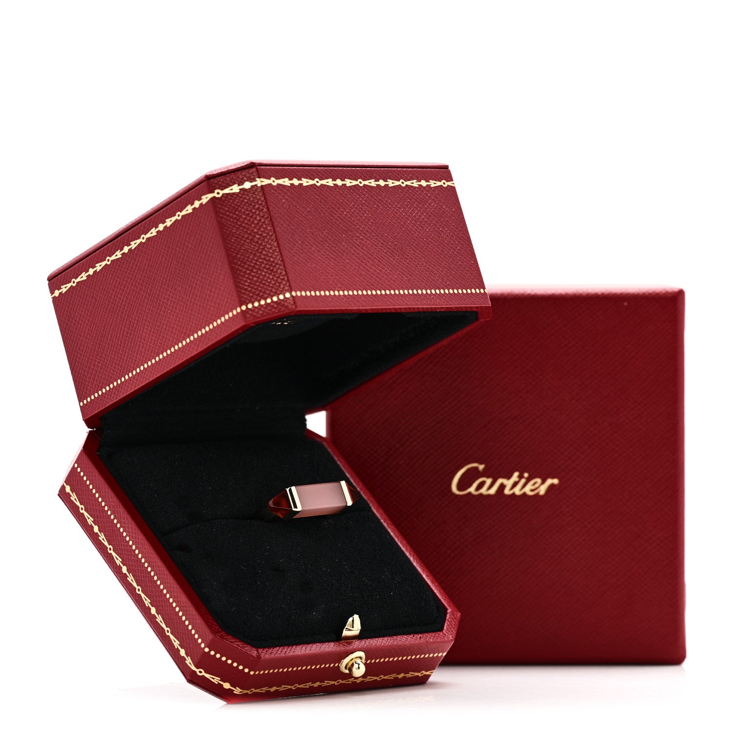 Cartier 18K Pink Gold Pink Chalcedony Garnet Les Berlingots de Cartier Ring 58 8.25 6 of 6