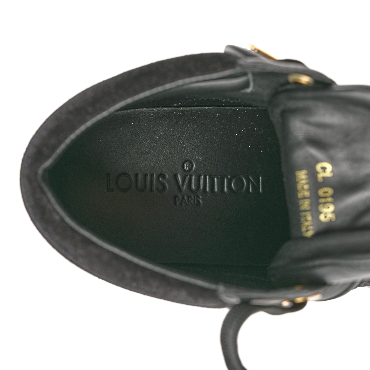 Epi Suede Postmark Wedge Sneakers 36 Black