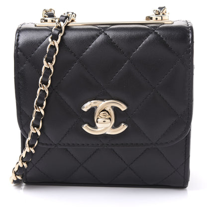 Chanel Lambskin Quilted Mini Trendy CC Chain Wallet Black 7 of 10