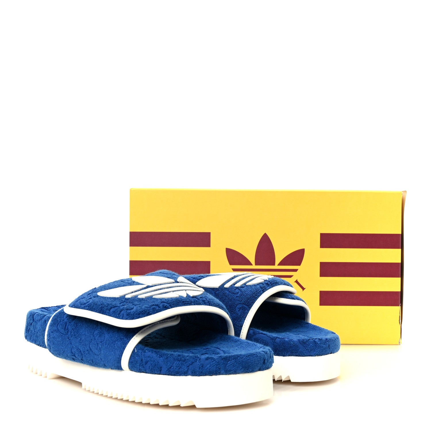 Gucci X ADIDAS Terry Cloth GG Monogram Mens Platform Sandals 11