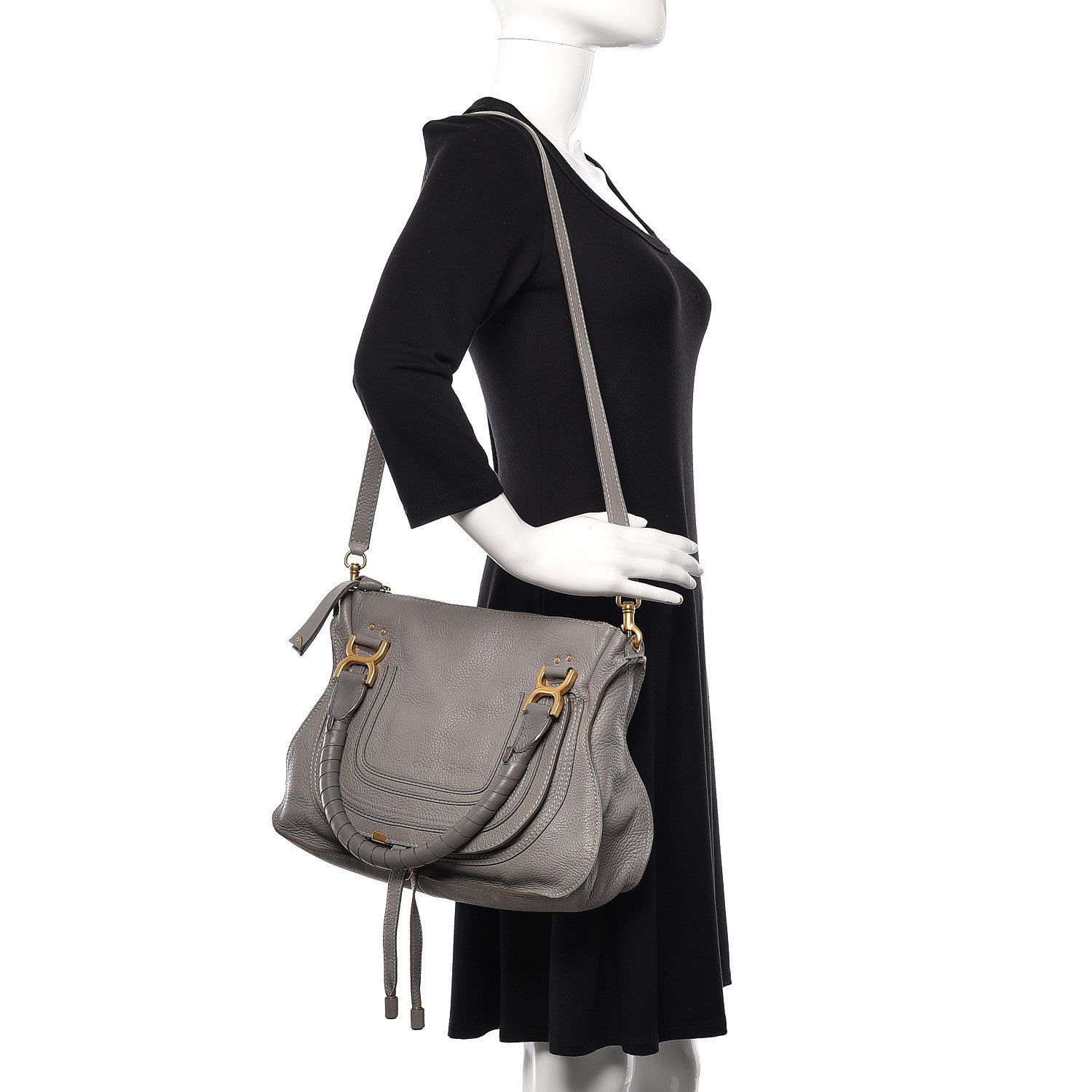 Chloe Calfskin Medium Marcie Satchel Cashmere Grey 2 of 13