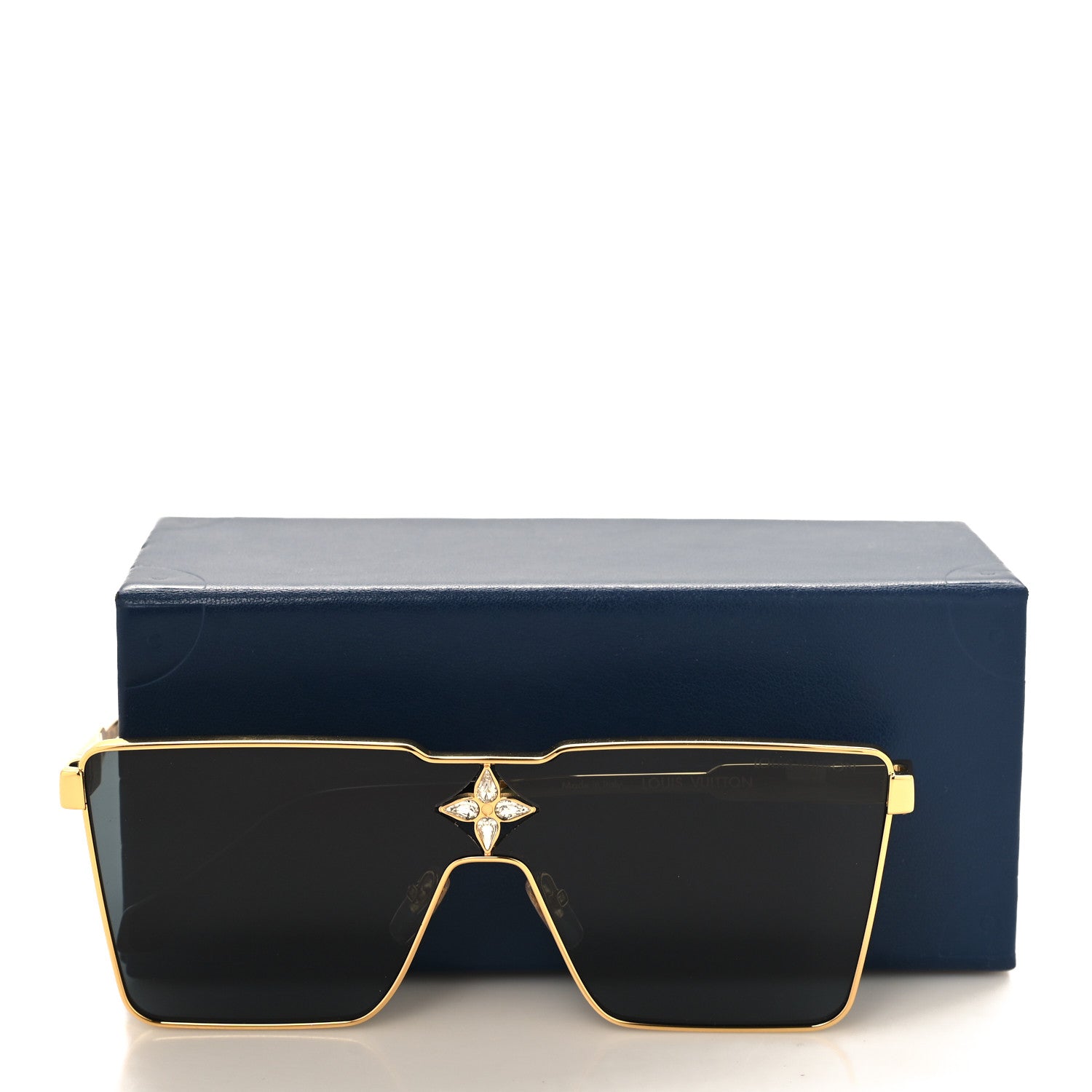Louis Vuitton Acetate Swarovski Crystal Cyclone Sunglasses Z1700U Gold 8 of 8