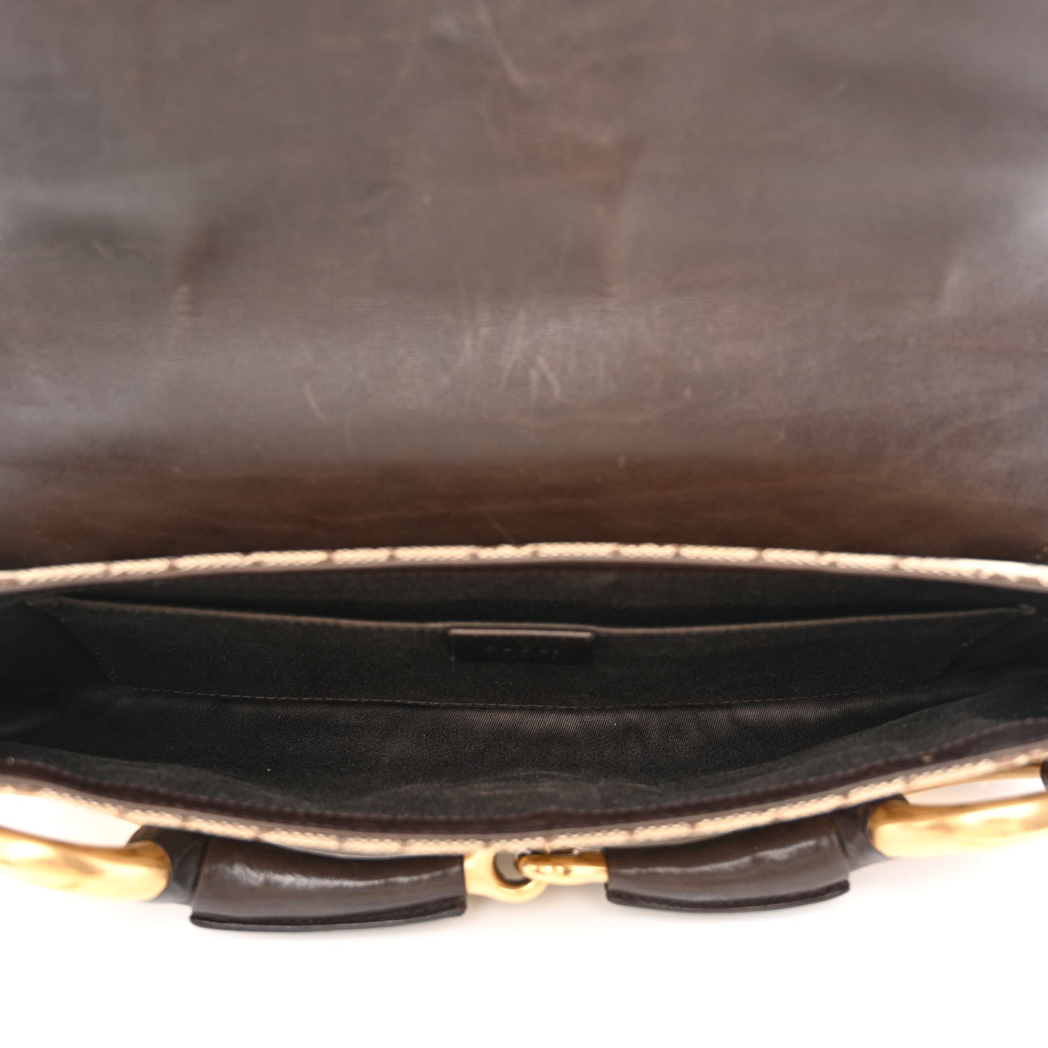 Gucci Monogram Studded Horsebit Clutch Dark Brown 5 of 11