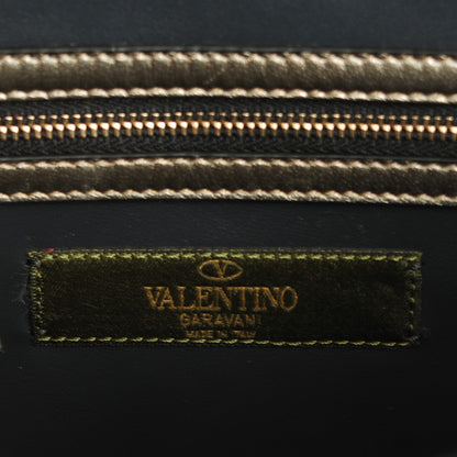 Valentino Garavani Nappa Canvas Camouflage Medium Glam Lock Rockstud Flap Green 6 of 7