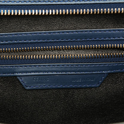 Celine Smooth Calfskin Mini Bi-Color Luggage Ocean Blue 6 of 8